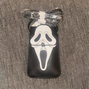 Black Scream Mask Crossbody Pouch